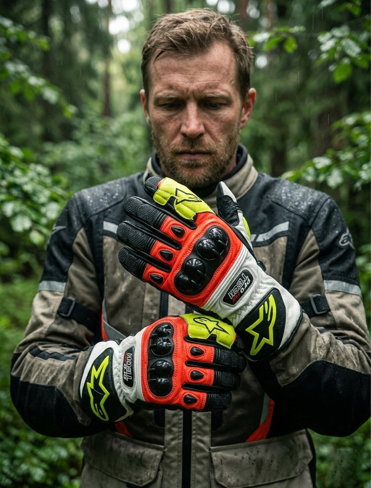 LEATHER RACING MOTORCYCLE GLOVES 03