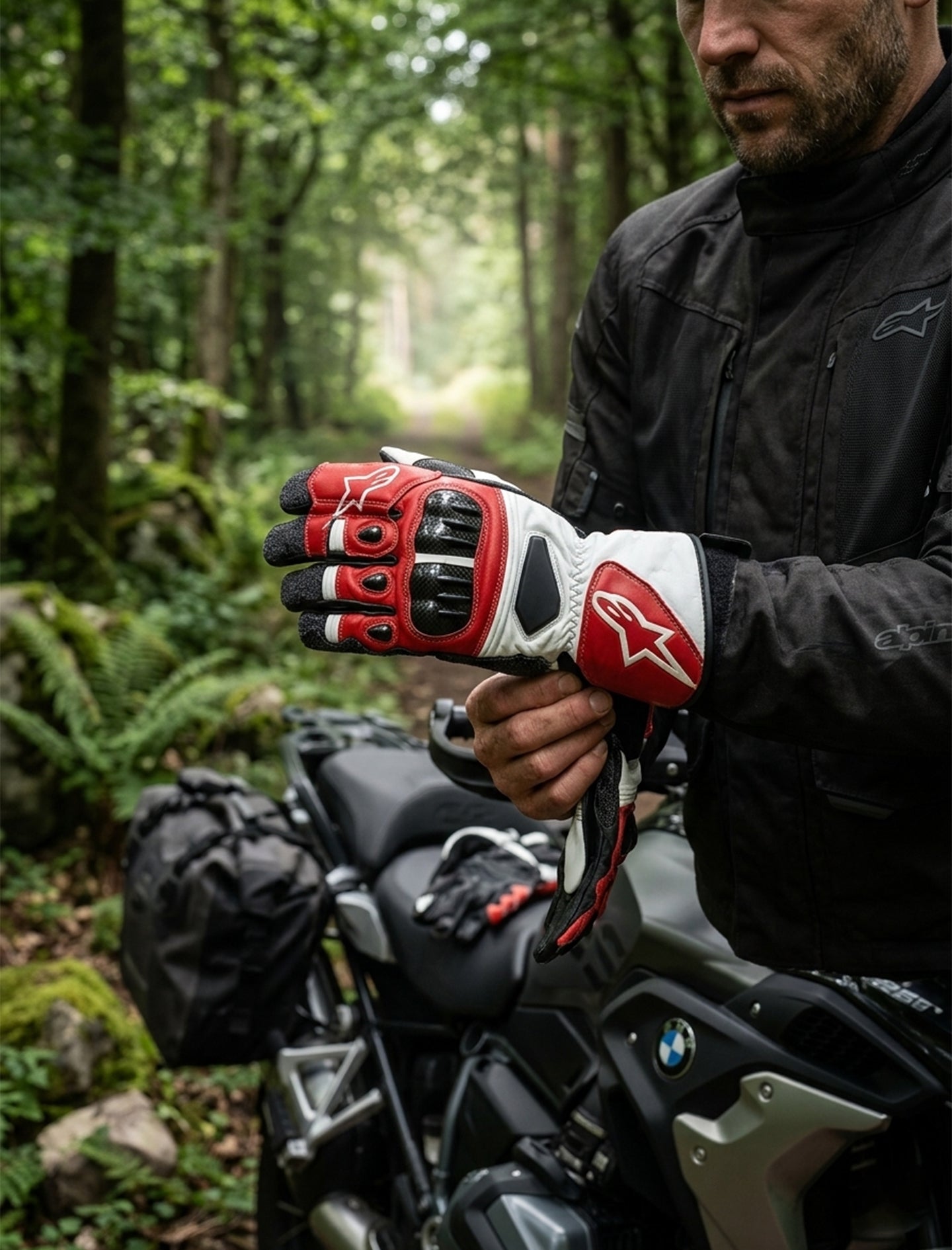 LEATHER RACING MOTORCYCLE GLOVES 04