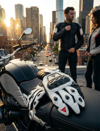 LEATHER RACING MOTORCYCLE GLOVES 08