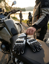 LEATHER RACING MOTORCYCLE GLOVES 05