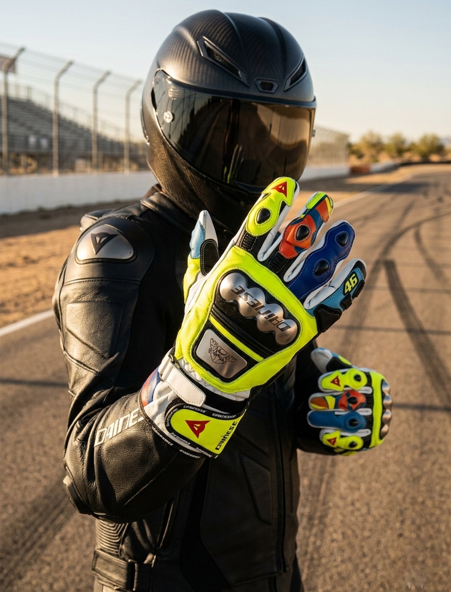 LEATHER RACING MOTORCYCLE GLOVES 09