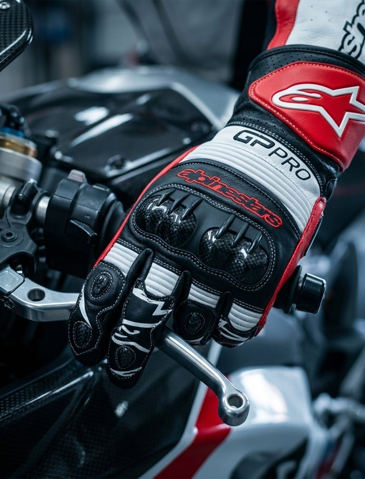 LEATHER RACING MOTORCYCLE GLOVES 01