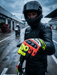 LEATHER RACING MOTORCYCLE GLOVES 03