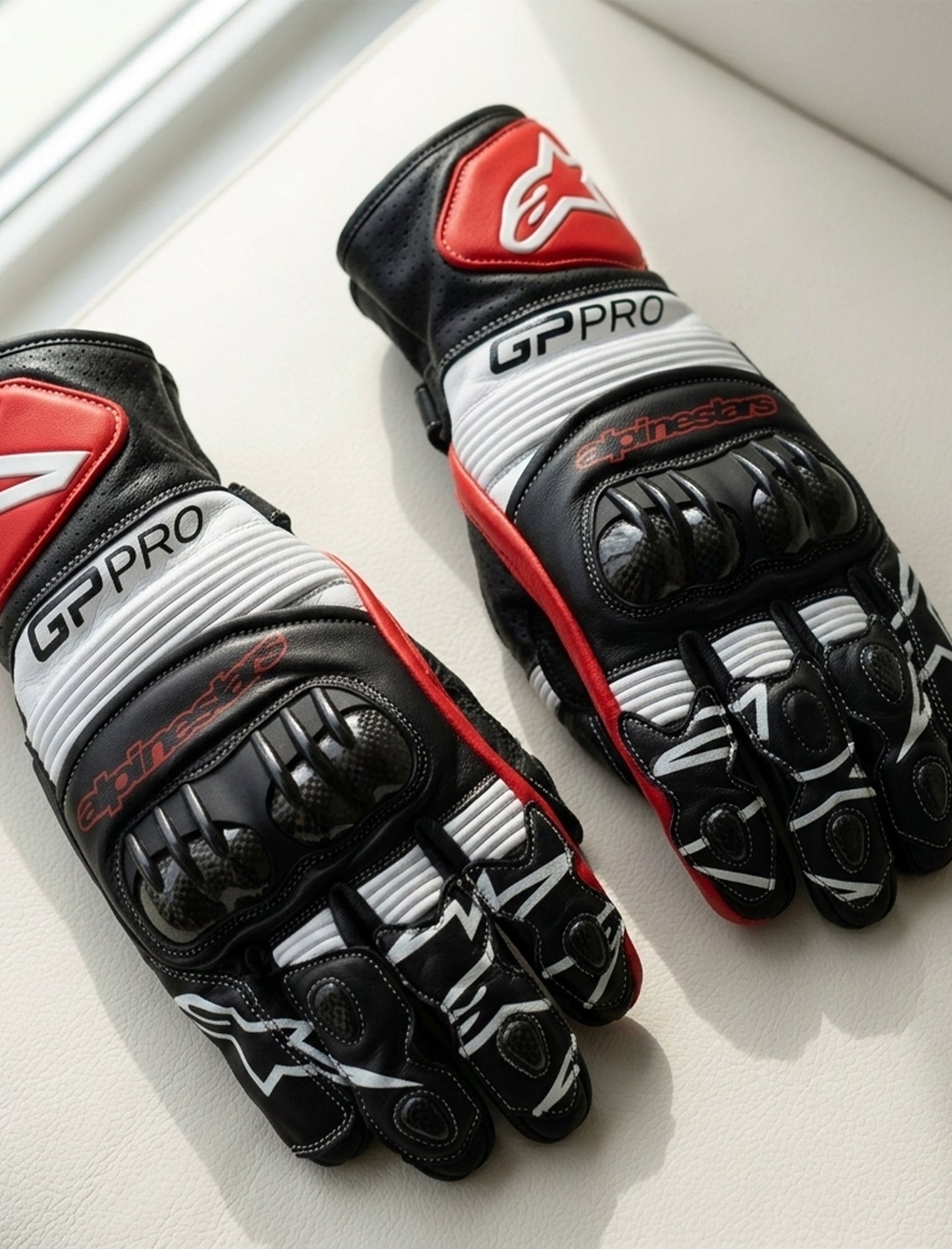 LEATHER RACING MOTORCYCLE GLOVES 01