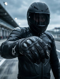 LEATHER RACING MOTORCYCLE GLOVES 06