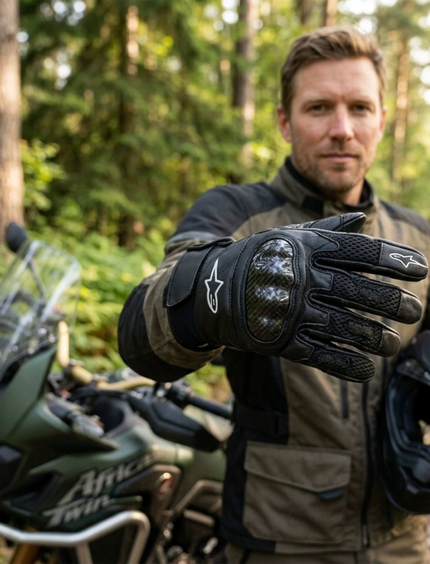 LEATHER RACING MOTORCYCLE GLOVES 06