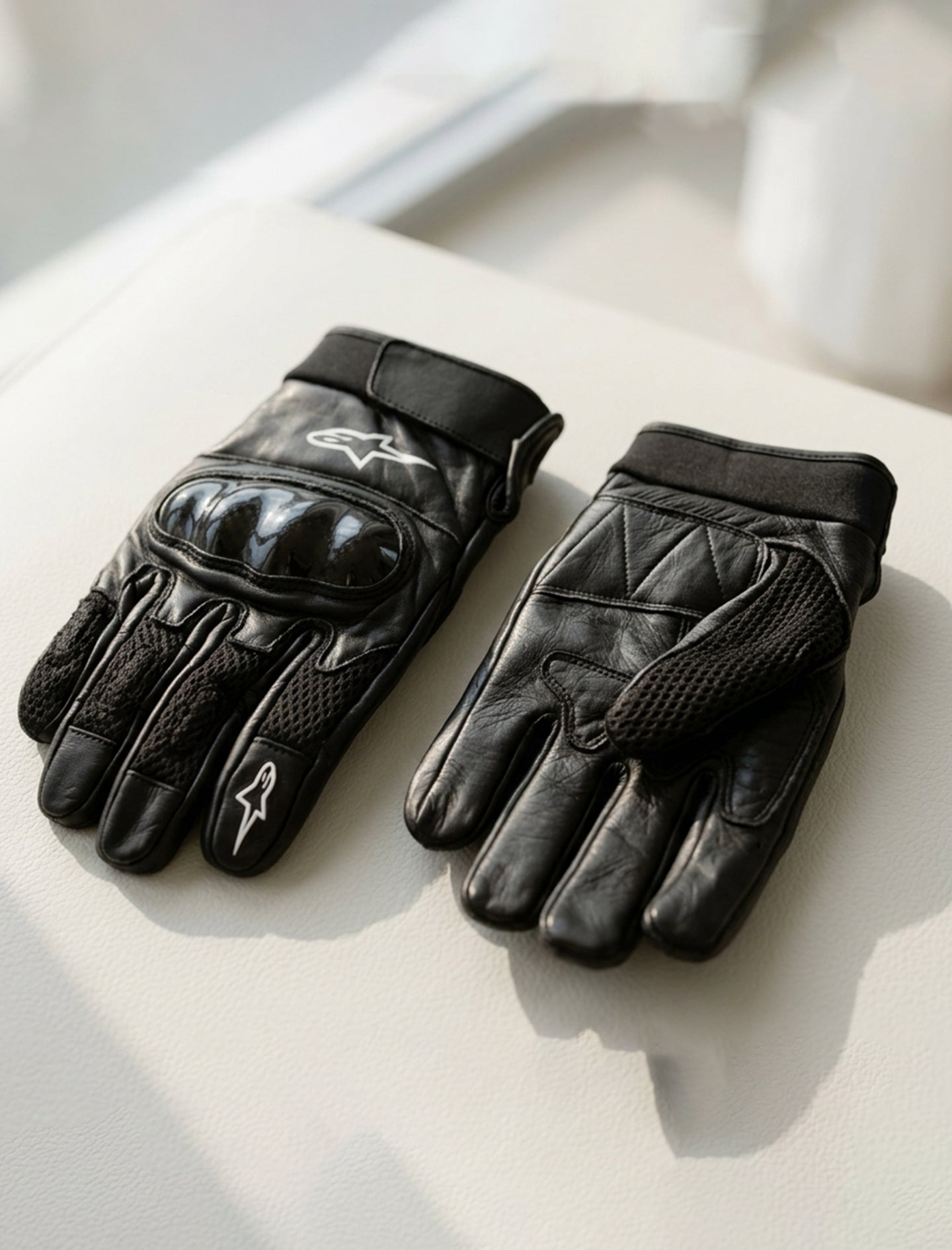 LEATHER RACING MOTORCYCLE GLOVES 06
