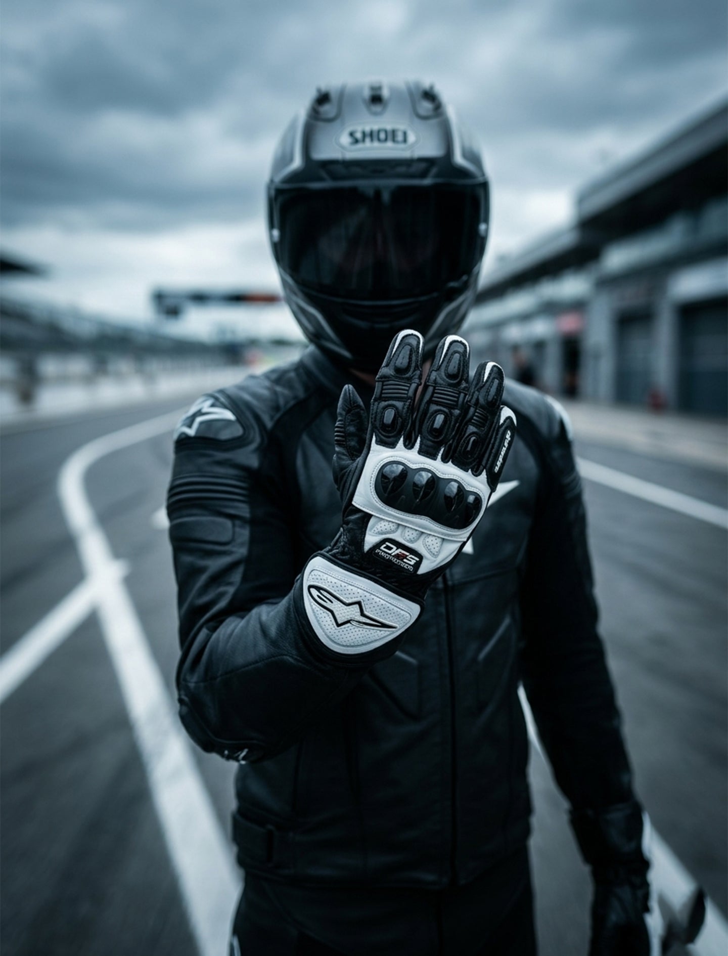 LEATHER RACING MOTORCYCLE GLOVES 05