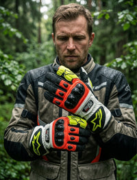 LEATHER RACING MOTORCYCLE GLOVES 03