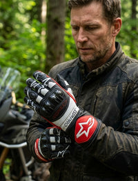LEATHER RACING MOTORCYCLE GLOVES 01