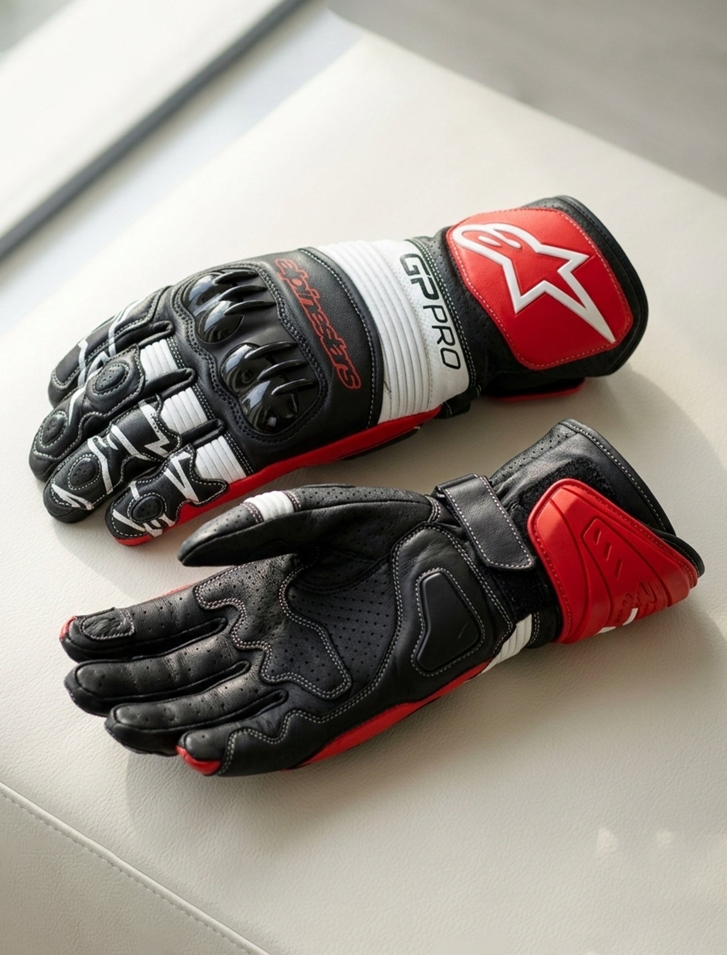 LEATHER RACING MOTORCYCLE GLOVES 01