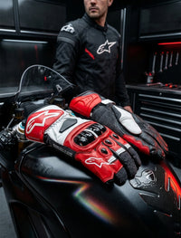 LEATHER RACING MOTORCYCLE GLOVES 04