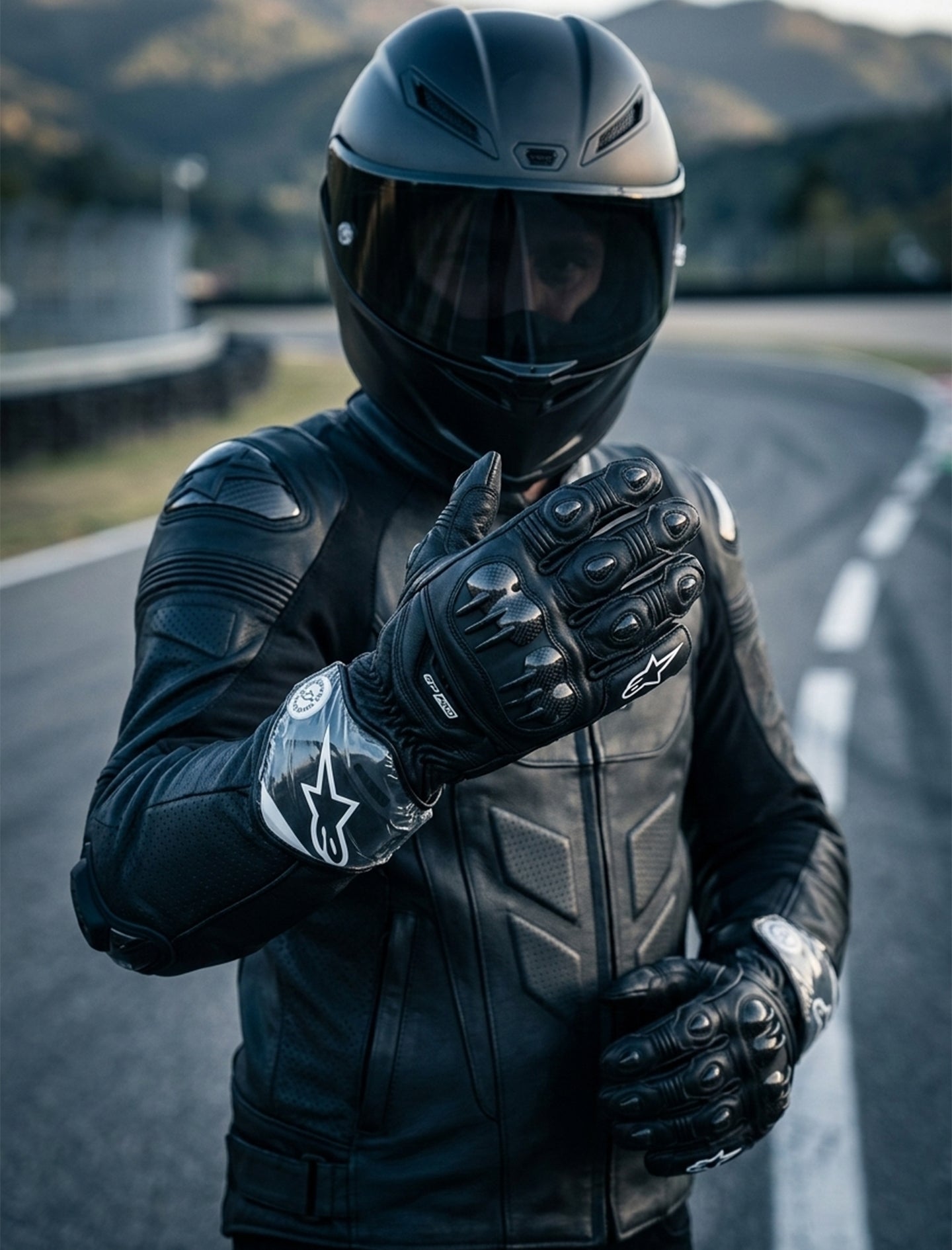 LEATHER RACING MOTORCYCLE GLOVES 02