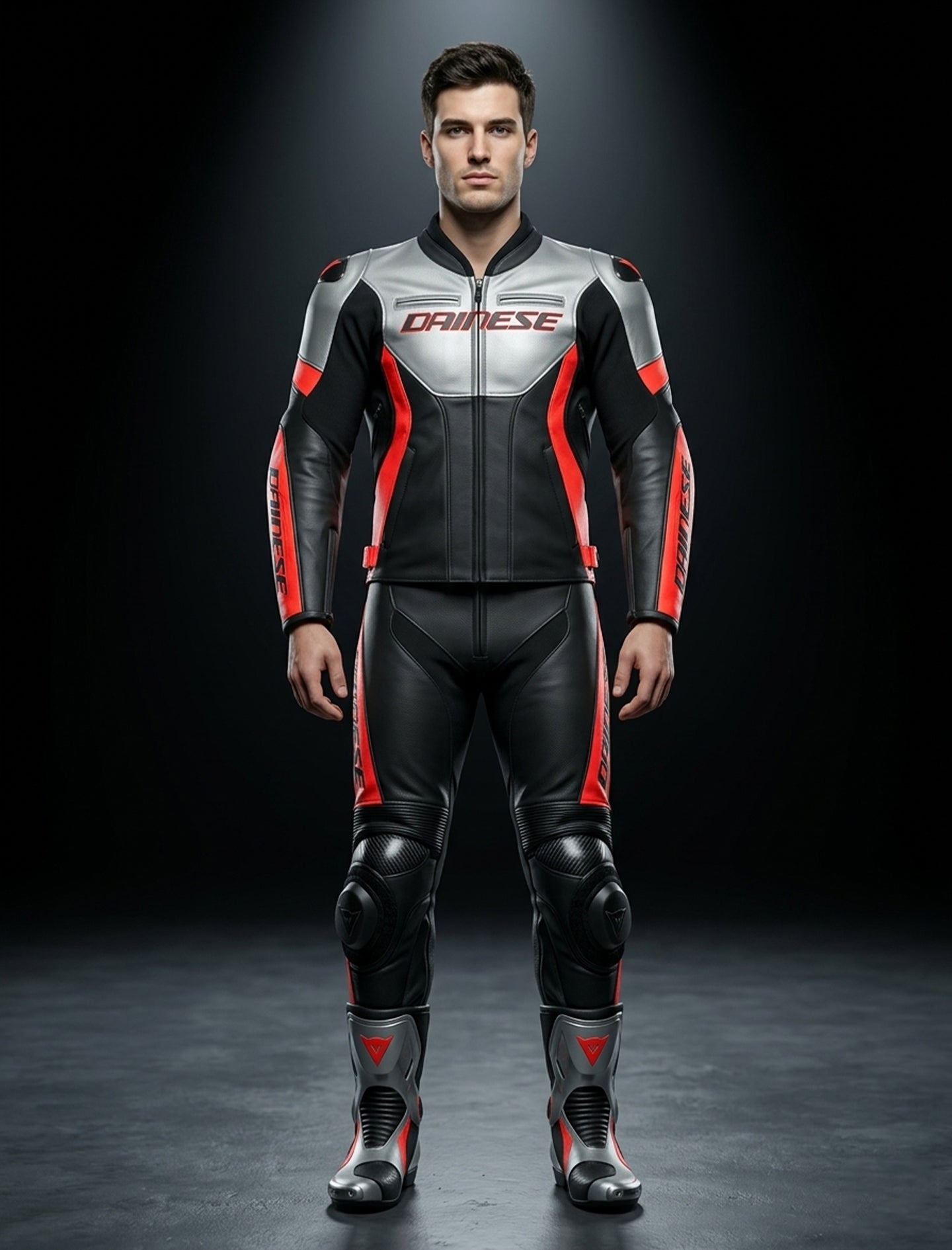 Racing 5 Men Leather Motorcycle Jacket